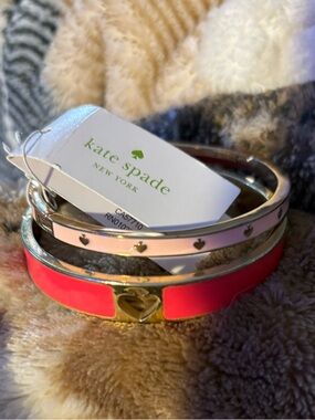 kate spade Pink & Hot pink Enamel Bangle Set